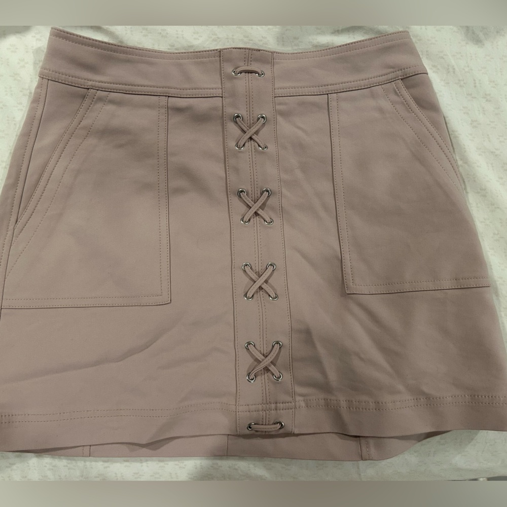 Express pink leather skirt